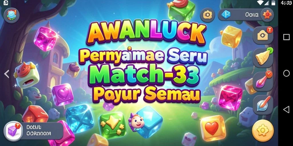 Tampilan gameplay AWANLUCK dengan karakter awan yang ceria.