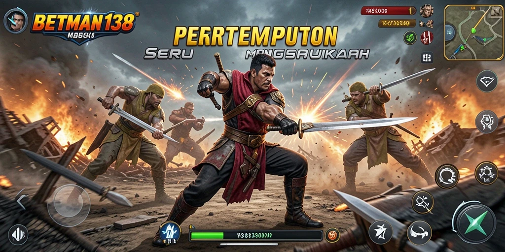 Tampilan aksi mendebarkan dalam gameplay BETMAN138.