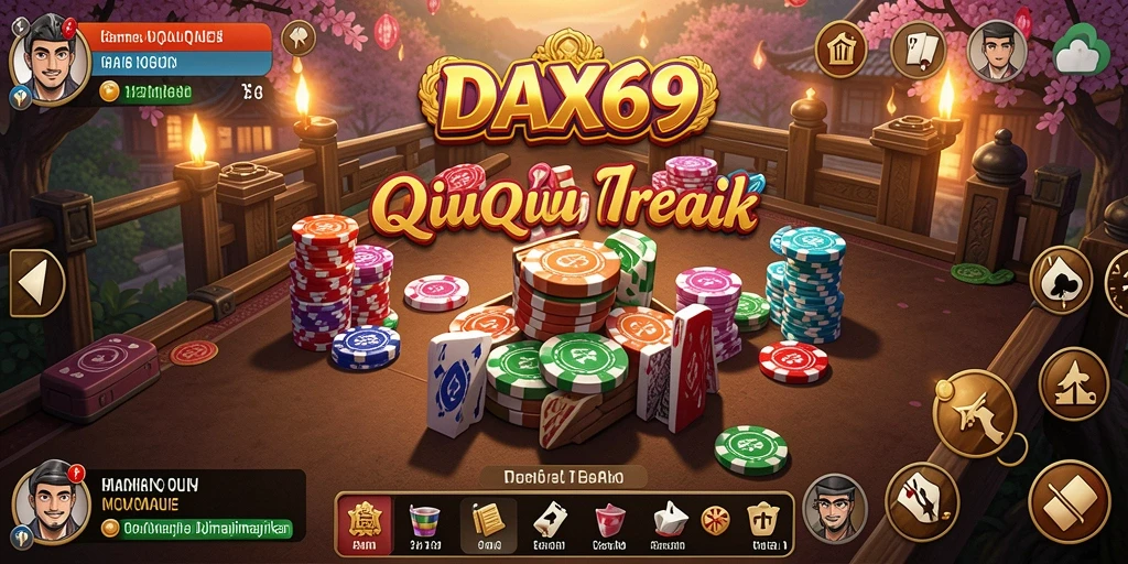 Tampilan screenshot DAX69 menampilkan permainan QiuQiu yang seru.