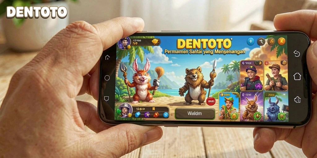 Gameplay DENTOTO yang ceria dan menghibur dalam suasana santai.