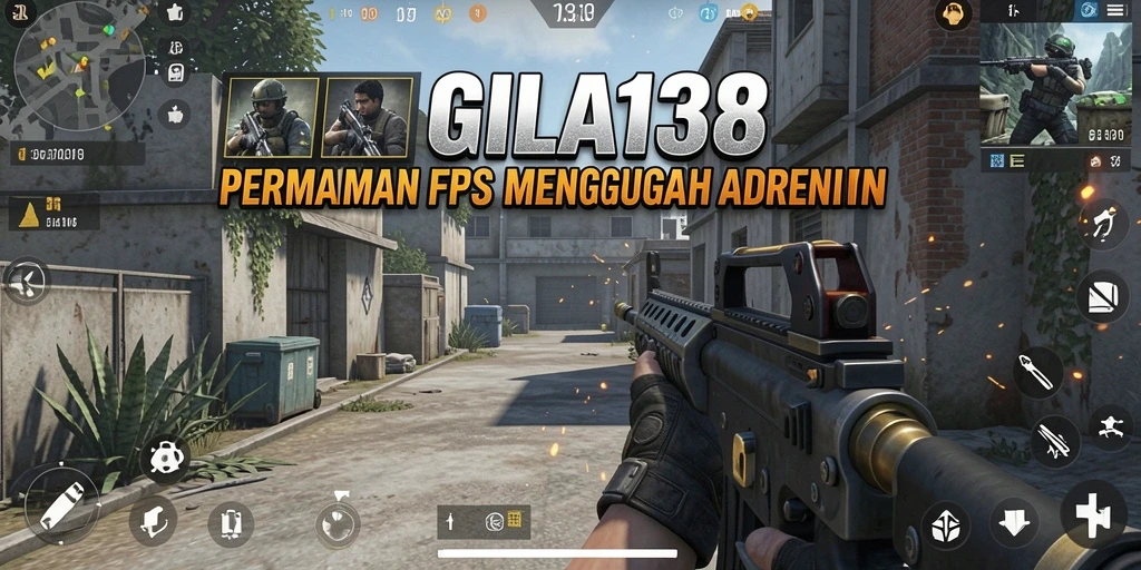 Screenshot GILA138 menampilkan aksi tembak-menembak yang intens.