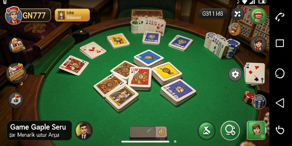 Screenshot gameplay GN777 yang menunjukkan keseruan bermain Gaple.