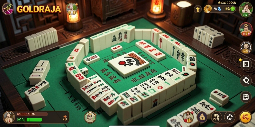 Tangkapan layar menunjukkan antarmuka permainan Mahjong yang menarik.