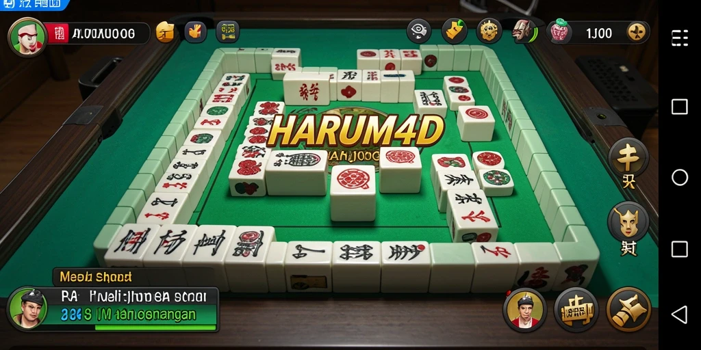 Tangkapan layar gameplay menegangkan dalam HARUM4D Mahjong.