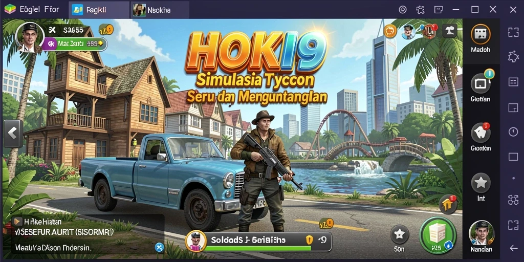 Screenshot HOKI9 menunjukkan gameplay simulasi bisnis yang menarik.