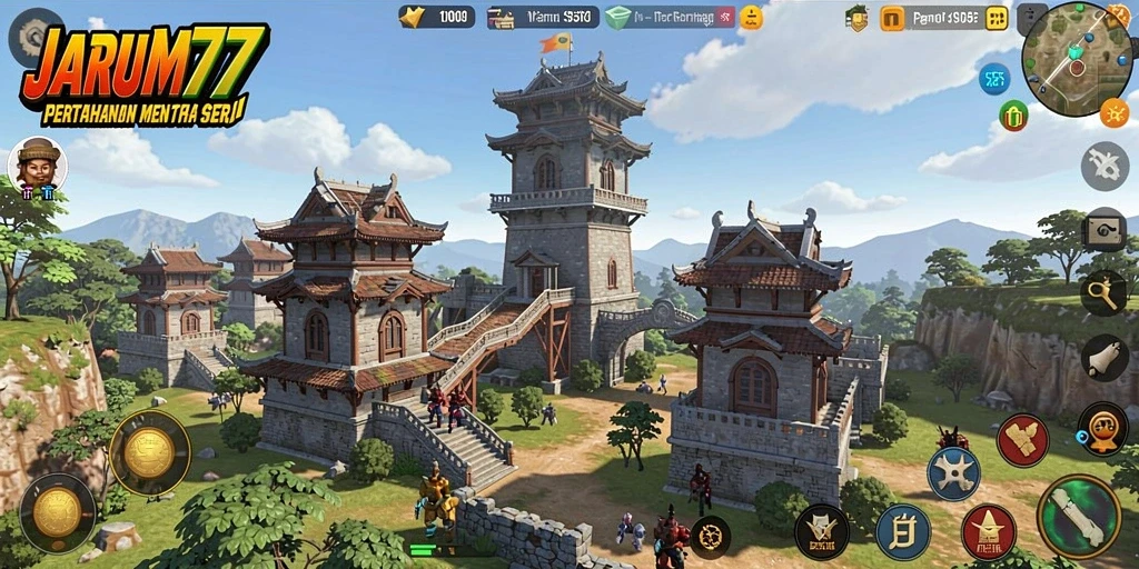 Tampilan gameplay JARUM77 yang mendebarkan dalam Tower Defense.