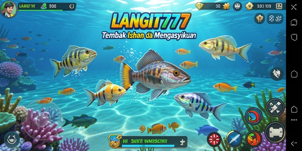 Tangkapan layar menunjukkan aksi seru dalam permainan Tembak Ikan.