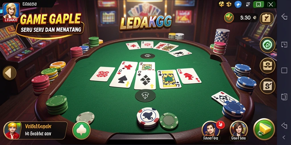 Tangkapan layar LEDAKGG menampilkan gameplay Gaple yang mendebarkan.