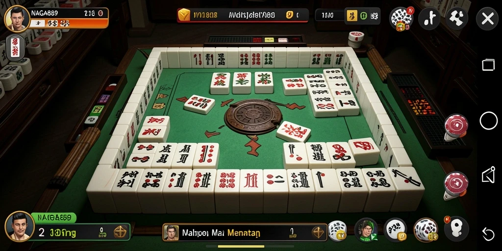 Tampilan gameplay NAGA889 menampilkan aksi Mahjong yang menarik dan strategis.
