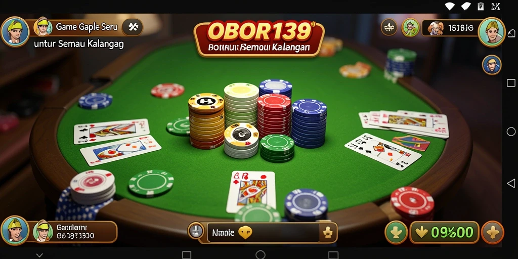 Tampilan gameplay seru Gaple di OBOR138 dengan teman-teman.