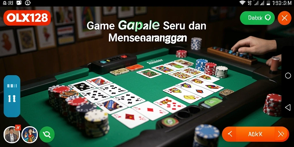 Tampilan gameplay Gaple yang seru dan interaktif di OLX128.