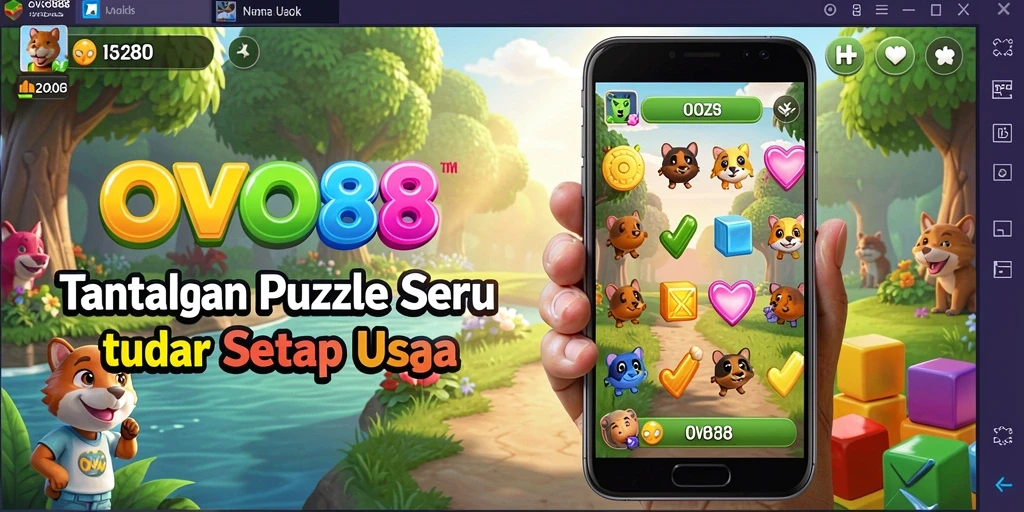 Tampilan gameplay seru OVO88 dengan berbagai tantangan Puzzle.