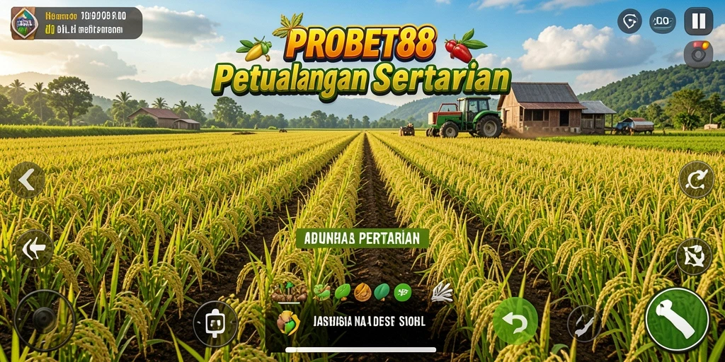 Gameplay seru dalam PROBET88 dengan pertanian yang indah.