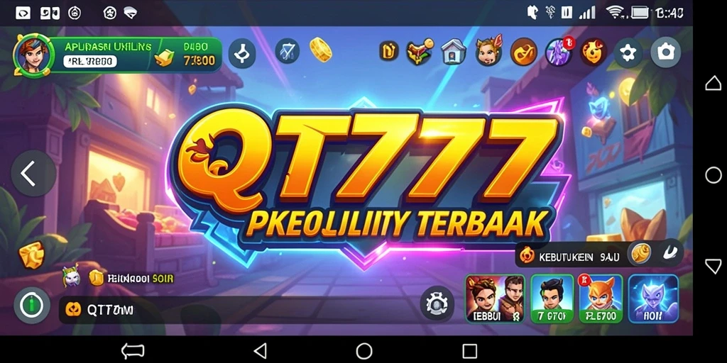 Tampilan antarmuka aplikasi QT777 yang sederhana dan mudah digunakan.