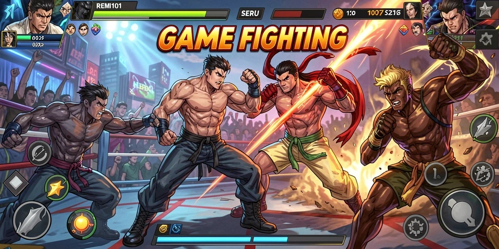 Tampilan dinamis gameplay seru dalam REMI101 yang mengasyikkan.