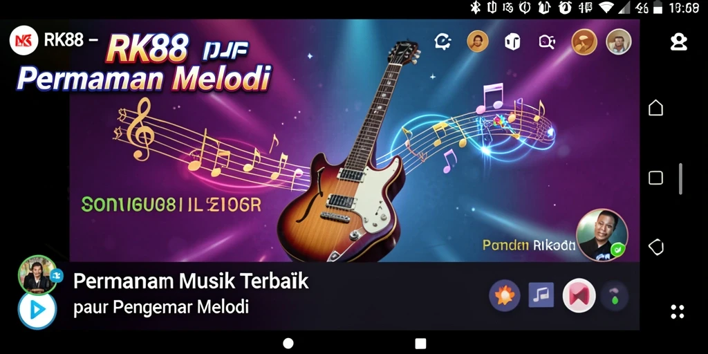 Tampilan gameplay RK88 yang mengasyikkan dengan beragam lagu.
