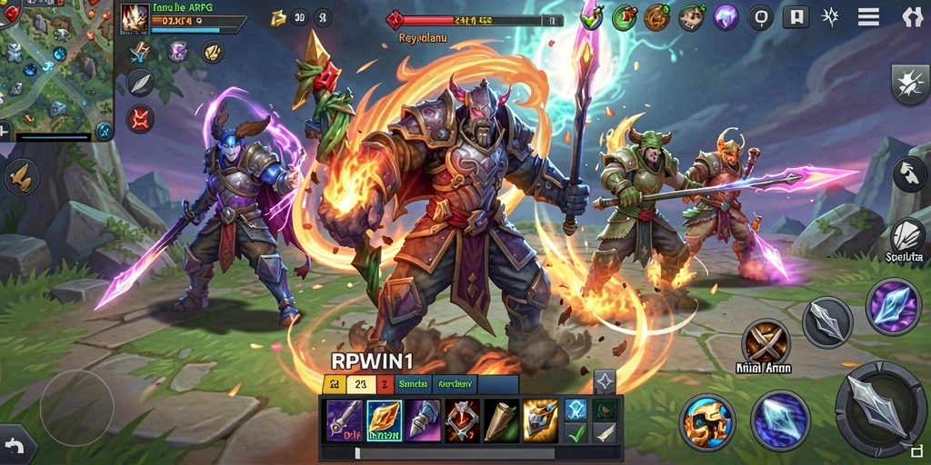 Tampilan gameplay seru dalam RPWIN1 dengan aksi ARPG yang menegangkan.