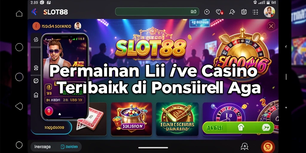 Tampilan gameplay Live Casino SLOT88 dengan dealer langsung yang interaktif.
