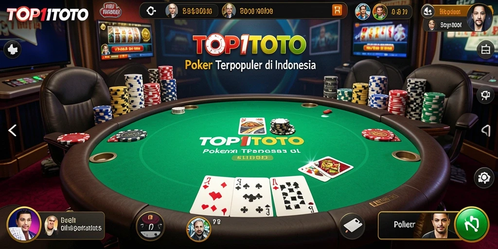 Tampilan screenshot utama TOP1TOTO dengan gameplay poker yang mendebarkan.