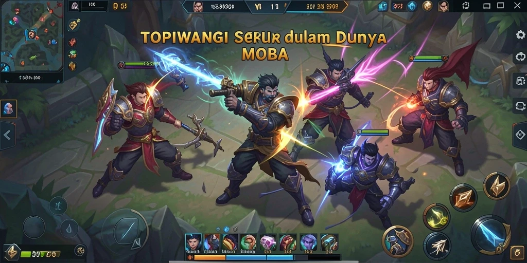 Gameplay seru dan intens di dunia MOBA TOPIWANGI.
