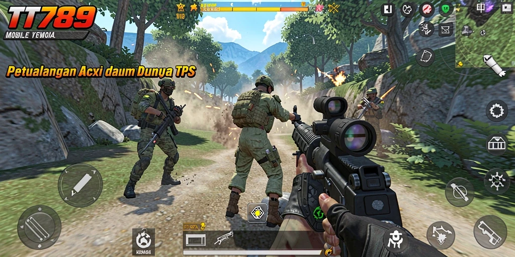 Screenshot TT789 menampilkan aksi seru dalam gameplay TPS yang mendebarkan.