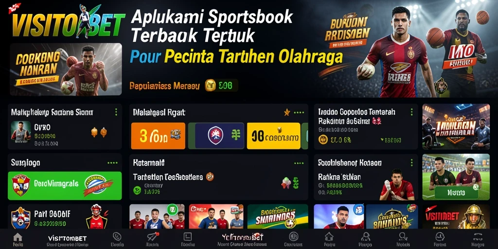 Tampilan antarmuka VISITORBET menunjukkan fitur taruhan olahraga yang menarik.