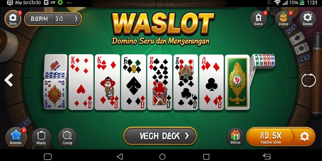 Tampilan permainan Domino WASLOT yang menarik dan interaktif.