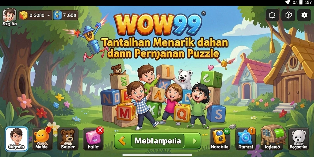 Screenshot gameplay WOW99 yang menampilkan tantangan puzzle unik.